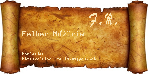 Felber Mária névjegykártya